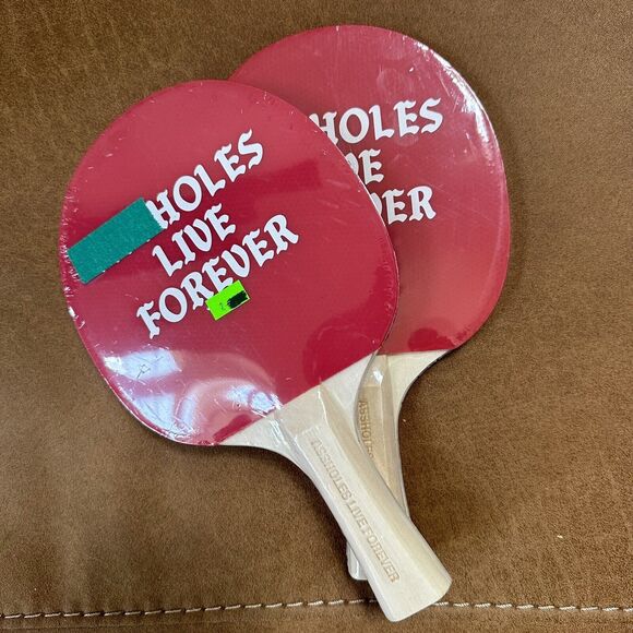 Set of 2 Assholess Live Forever Ping Pong Table Tennis Paddles Sealed Brand New - Picture 1 of 6